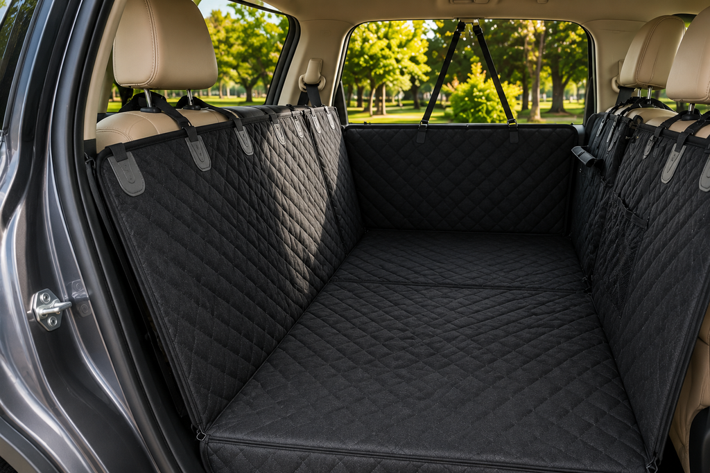 Dogstow Back Seat Platform | Hard-Bottom Extender with Mesh Window