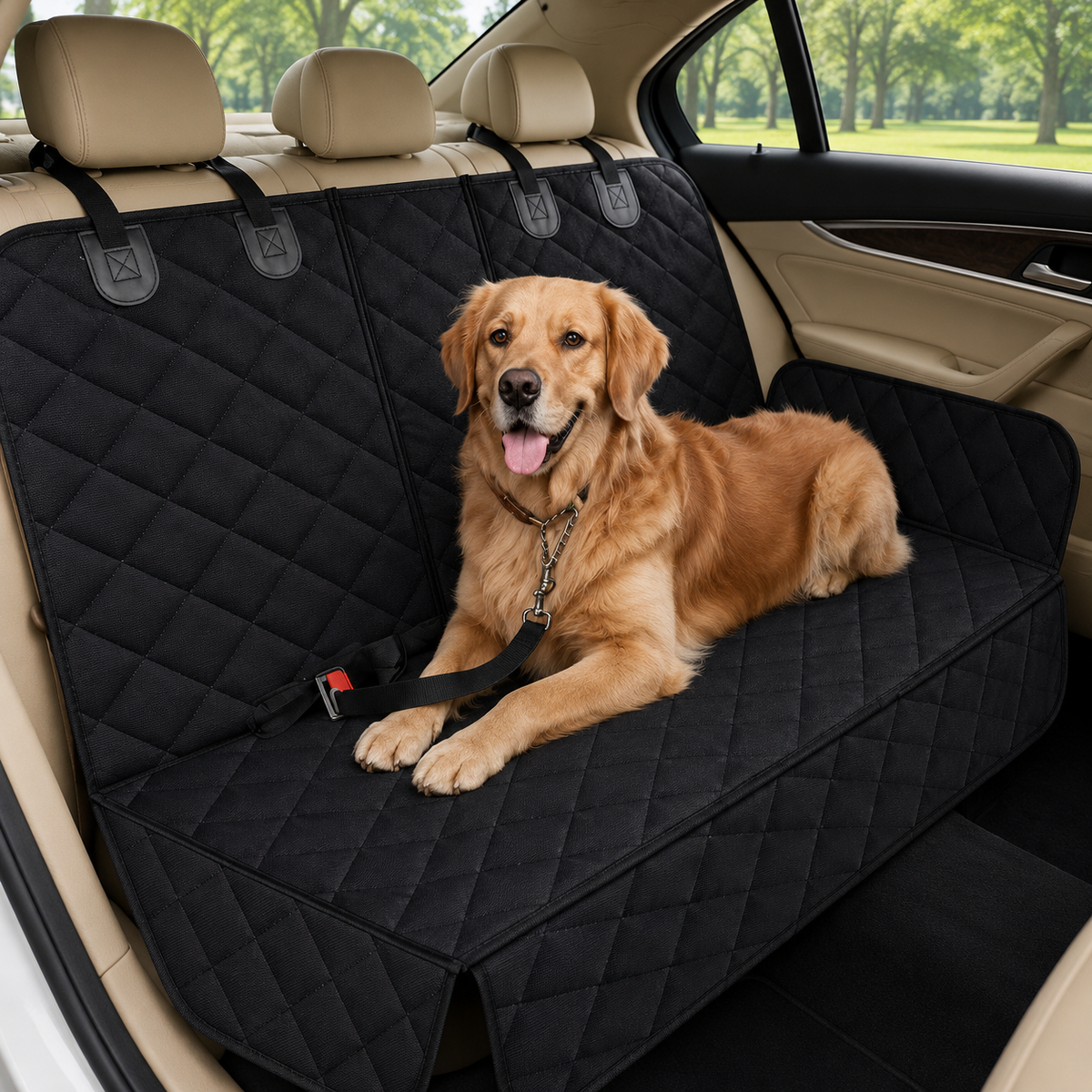 Dogstow Trail Cover | Waterproof Back Seat Cover with Armrest Access