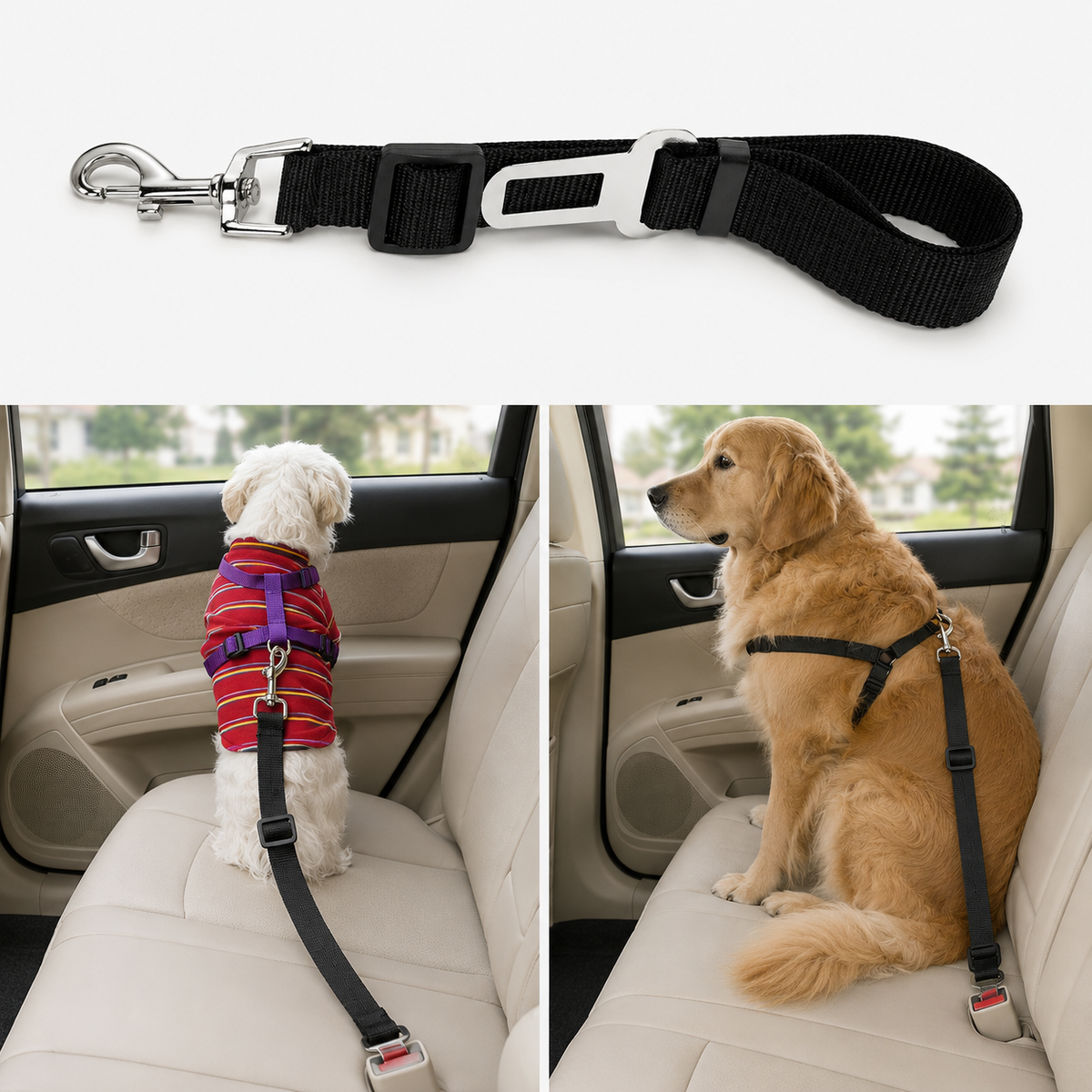 Dogstow Clip-In Tether | Dog Seat Belt 2-Pack
