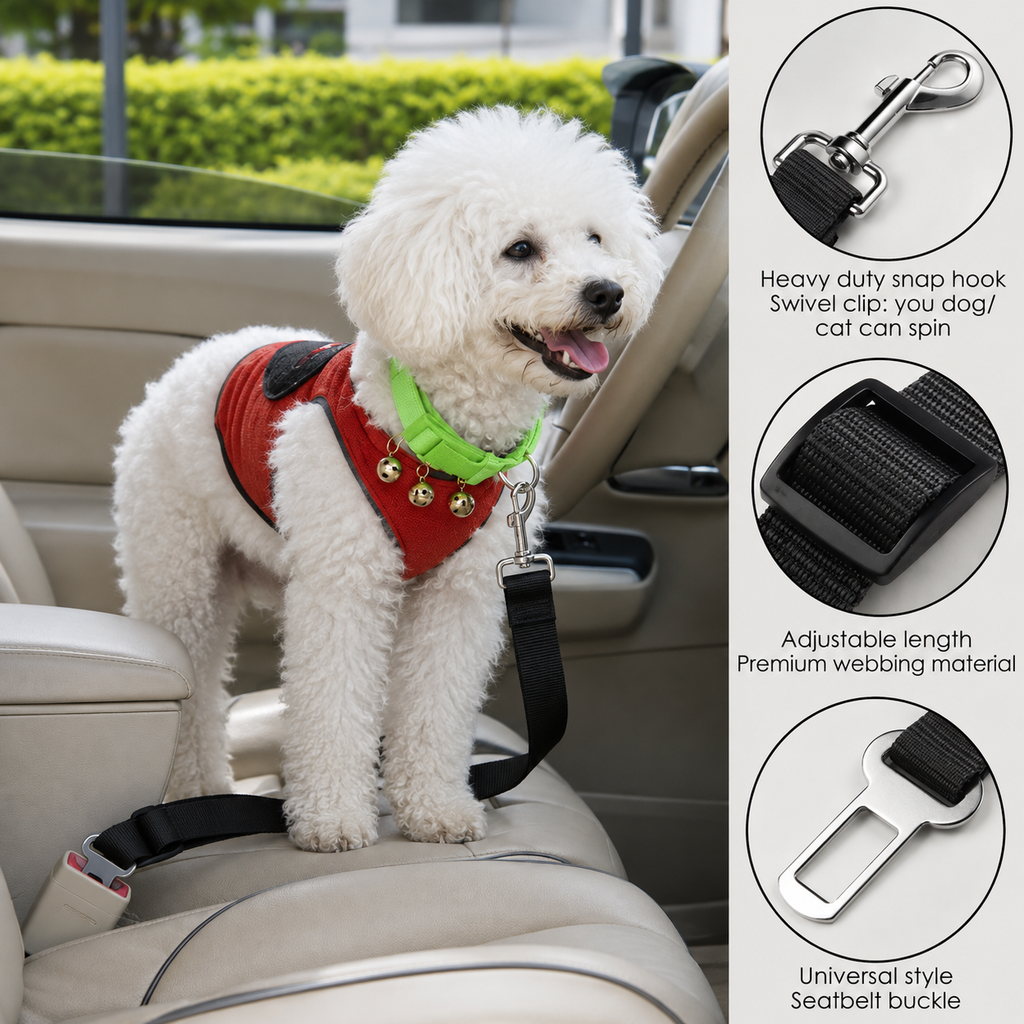 Dogstow Clip-In Tether | Dog Seat Belt 2-Pack