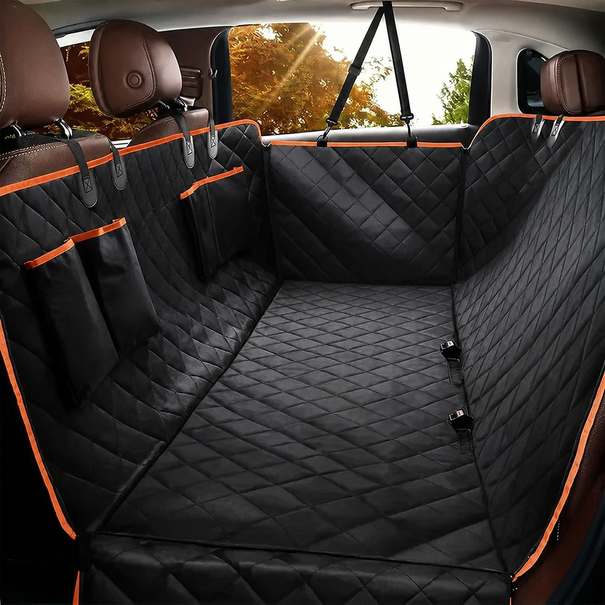 Dogstow Quilted Hammock | Water-Resistant Back Seat Cover with Side Flaps