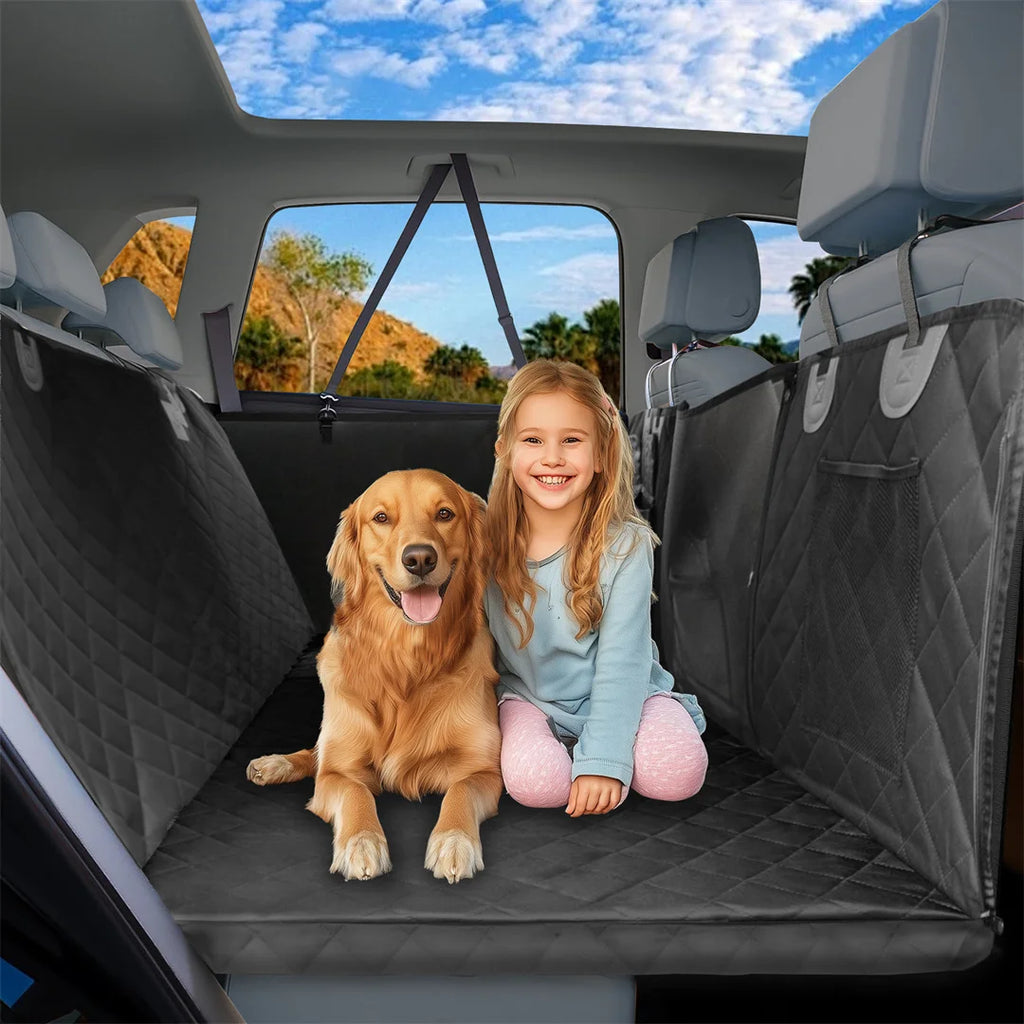 Dogstow Back Seat Platform | Hard-Bottom Extender with Mesh Window