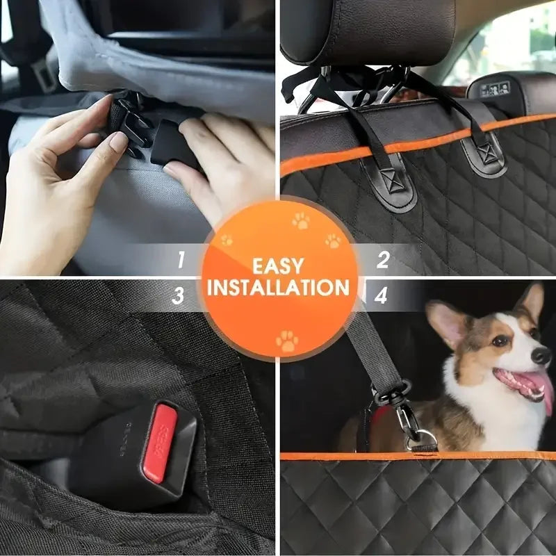 Dogstow Quilted Hammock | Water-Resistant Back Seat Cover with Side Flaps