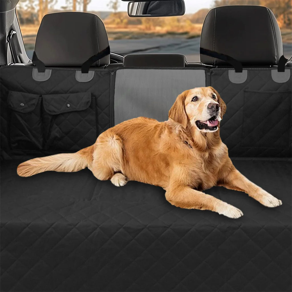 Dogstow Back Seat Platform | Hard-Bottom Extender with Mesh Window