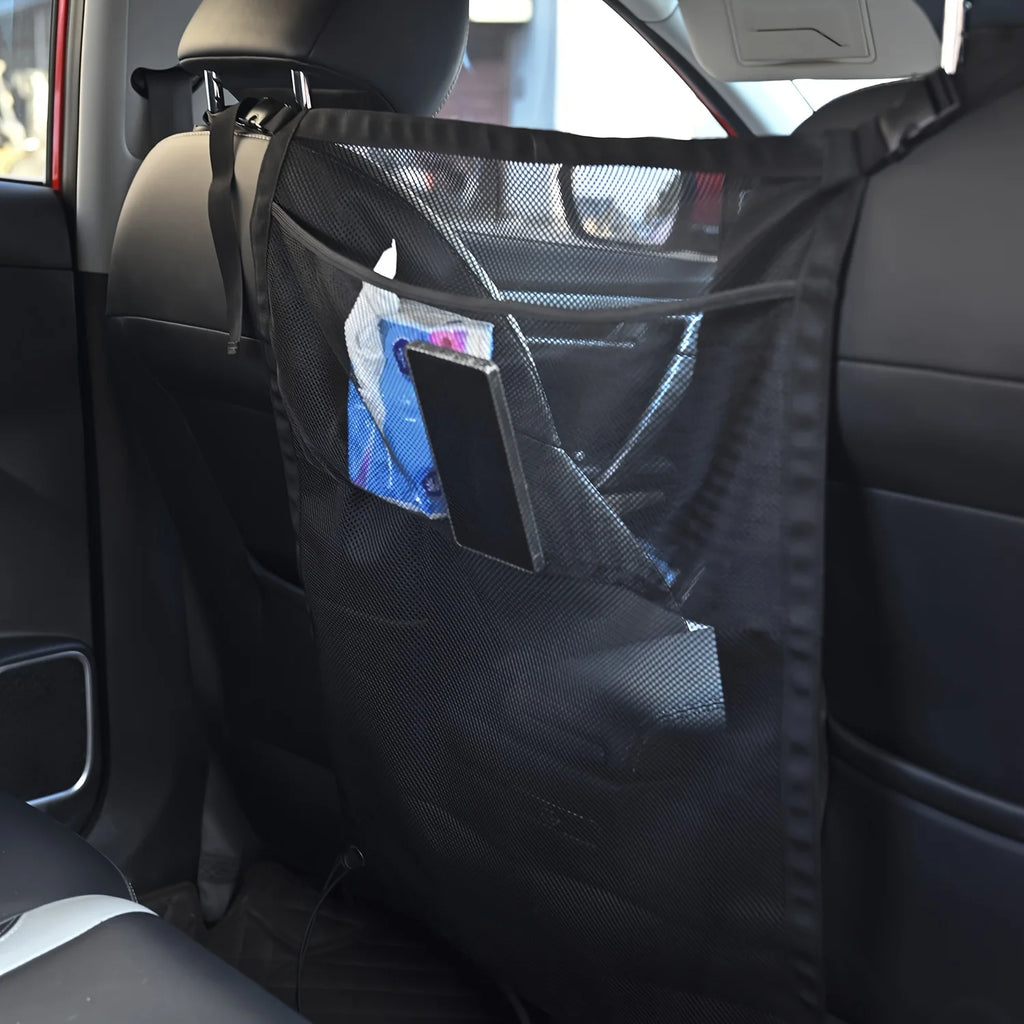 Dogstow Front-Seat Barrier | Adjustable Net with Storage Pockets