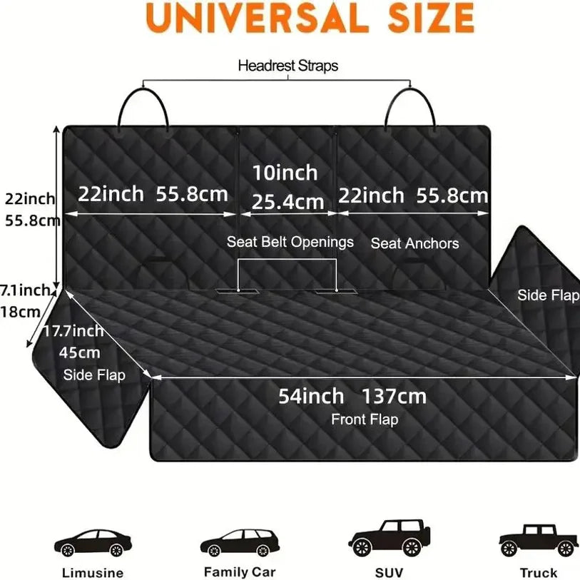 Dogstow Trail Cover | Waterproof Back Seat Cover with Armrest Access
