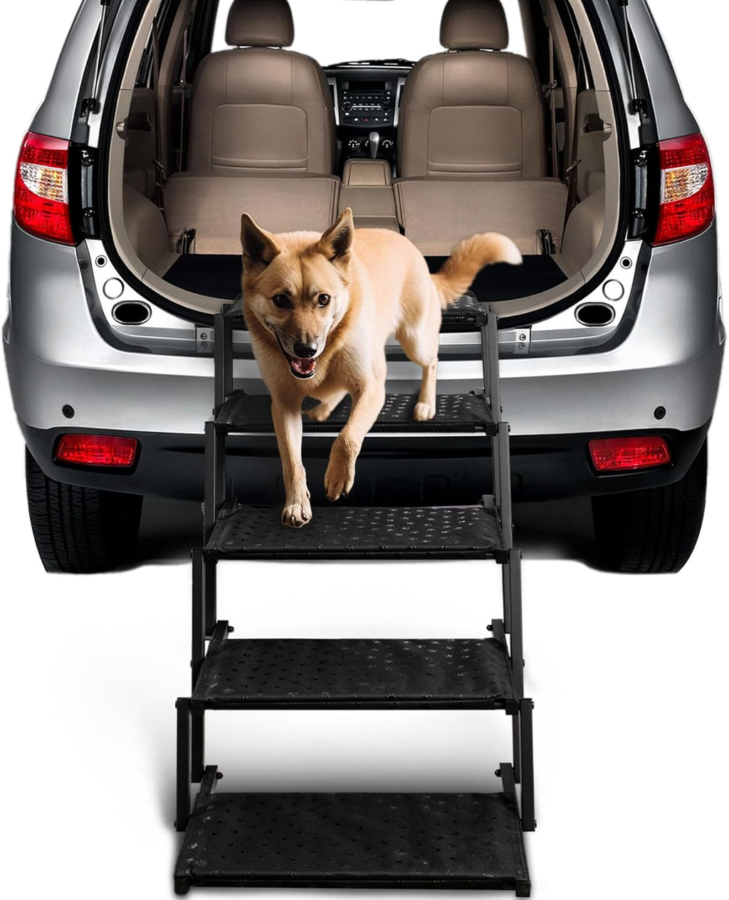 Dogstow StepUp | Foldable Dog Car Stairs for SUVs & Trucks — Non-Slip Steps, Holds 200 lbs
