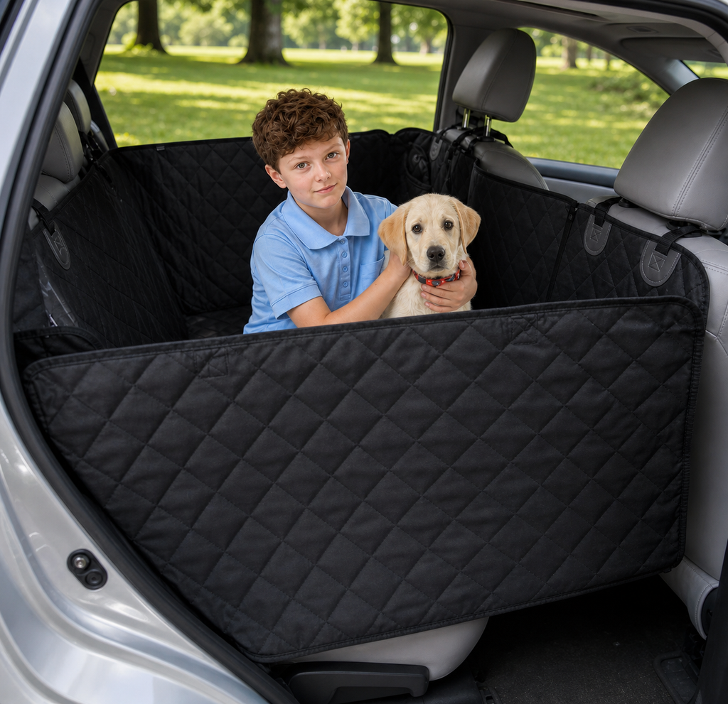 Dogstow Back Seat Platform | Hard-Bottom Extender with Mesh Window