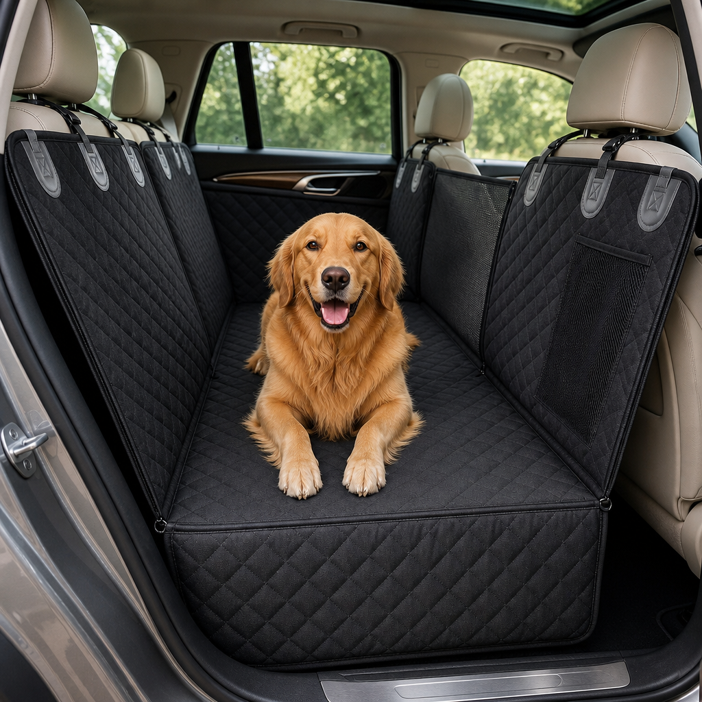 Dogstow Back Seat Platform | Hard-Bottom Extender with Mesh Window