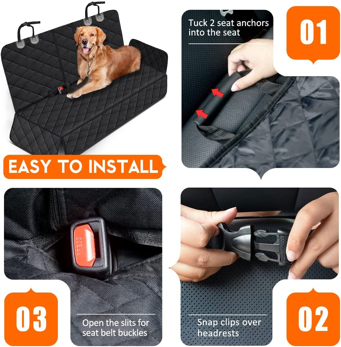 Dogstow Trail Cover | Waterproof Back Seat Cover with Armrest Access